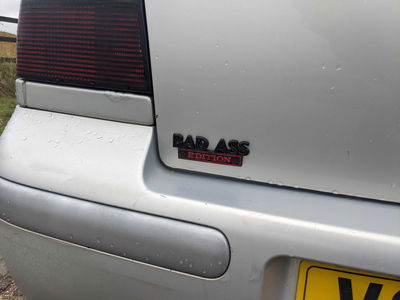 A questionable boot badge purchased from Temu