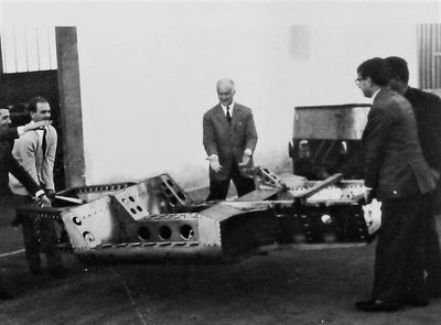 The chassis displayed at the 1965 Turin Motor Show