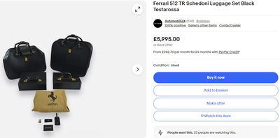 Schedoni Ferrari 512 TR luggage for sale on eBay