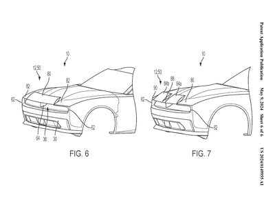 Patent drawing showing the two proposed designs of aero flap